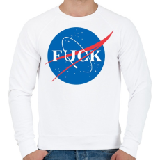 PRINTFASHION Fuck Nasa - Férfi pulóver - Fehér
