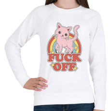 PRINTFASHION Fuck off Cica - Női pulóver - Fehér