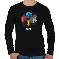 PRINTFASHION FUCK OFF - Férfi hosszú ujjú póló - Fekete férfi póló