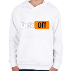 PRINTFASHION fuck off - Gyerek kapucnis pulóver - Fehér
