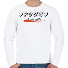 PRINTFASHION Fuck off - Japán - Férfi pulóver - Fehér