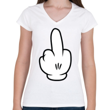 PRINTFASHION Fuck off - Női V-nyakú póló - Fehér női póló
