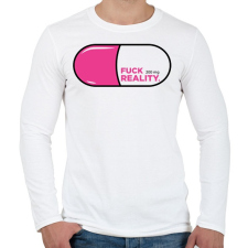 PRINTFASHION Fuck Reality - Férfi hosszú ujjú póló - Fehér férfi póló