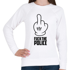 PRINTFASHION Fuck the police - Női pulóver - Fehér női pulóver, kardigán