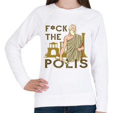 PRINTFASHION Fuck the Polis - Női pulóver - Fehér női pulóver, kardigán