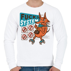 PRINTFASHION Fuck The System  - Férfi pulóver - Fehér