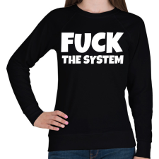 PRINTFASHION FUCK THE SYSTEM - Női pulóver - Fekete női pulóver, kardigán