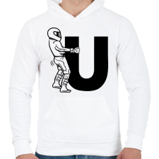 PRINTFASHION Fuck U - Férfi kapucnis pulóver - Fehér férfi pulóver, kardigán