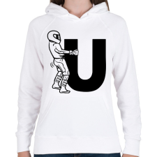 PRINTFASHION Fuck U - Női kapucnis pulóver - Fehér női pulóver, kardigán