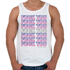 PRINTFASHION Fuck you - Férfi atléta - Fehér atléta, trikó
