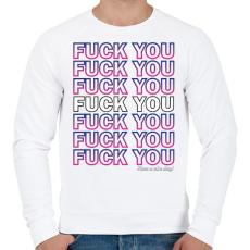 PRINTFASHION Fuck you - Férfi pulóver - Fehér
