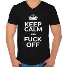 PRINTFASHION FUCK YOU - Férfi V-nyakú póló - Fekete