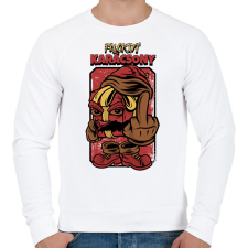 PRINTFASHION FUCKING KARÁCSONY - Férfi pulóver - Fehér férfi pulóver, kardigán