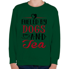 PRINTFASHION Fueled by dogs and tea - Gyerek pulóver - Sötétzöld