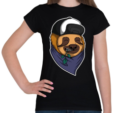 PRINTFASHION Fullcap-es lajhár - Női póló - Fekete