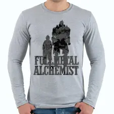 PRINTFASHION Fullmetal Alchemist - Férfi hosszú ujjú póló - Sport szürke férfi póló
