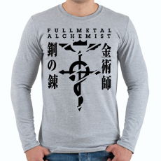 PRINTFASHION Fullmetal Alchemist - Férfi hosszú ujjú póló - Sport szürke