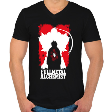 PRINTFASHION Fullmetal Alchemist - Férfi V-nyakú póló - Fekete férfi póló