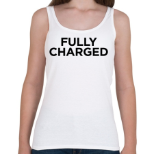 PRINTFASHION Fully Charged (Black) - Női atléta - Fehér női trikó
