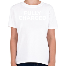 PRINTFASHION Fully Charged (white) - Gyerek póló - Fehér gyerek póló