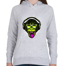 PRINTFASHION Funky majom - Női kapucnis pulóver - Sport szürke női pulóver, kardigán