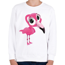 PRINTFASHION Funny Flamingo - Gyerek pulóver - Fehér