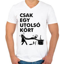PRINTFASHION Funny Gamer - Férfi V-nyakú póló - Fehér férfi póló