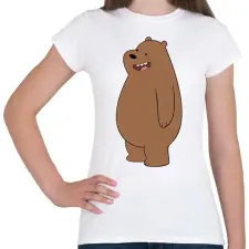 PRINTFASHION Funny Grizzly - Női póló - Fehér női póló