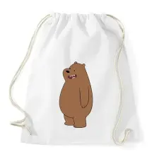 PRINTFASHION Funny Grizzly - Sportzsák, Tornazsák - Fehér tornazsák