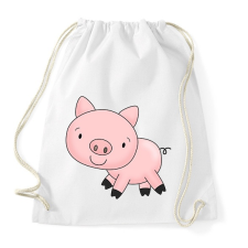 PRINTFASHION Funny Pig baby - Sportzsák, Tornazsák - Fehér tornazsák