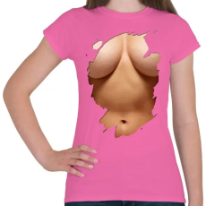 PRINTFASHION Funny Tits - Női póló - Rózsaszín