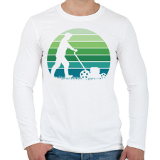 PRINTFASHION Fűnyírás - Férfi hosszú ujjú póló - Fehér férfi póló