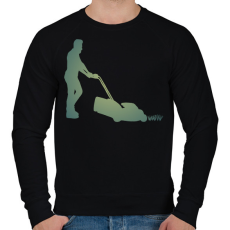 PRINTFASHION Fűnyírás - Férfi pulóver - Fekete