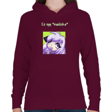 PRINTFASHION Fura ez a macska - Női kapucnis pulóver - Bordó
