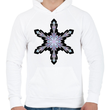 PRINTFASHION Furcsa hópehely fekete háttérrel - Férfi kapucnis pulóver - Fehér férfi pulóver, kardigán