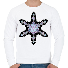 PRINTFASHION Furcsa hópehely fekete háttérrel - Férfi pulóver - Fehér férfi pulóver, kardigán
