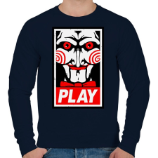 PRINTFASHION Fűrész play - Férfi pulóver - Sötétkék férfi pulóver, kardigán