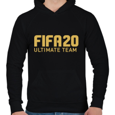 PRINTFASHION FUT 20 - Férfi kapucnis pulóver - Fekete férfi pulóver, kardigán