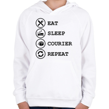 PRINTFASHION Futár élet - Gyerek kapucnis pulóver - Fehér gyerek pulóver, kardigán