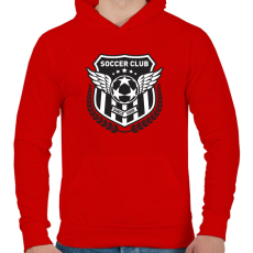 PRINTFASHION Futball klub - Férfi kapucnis pulóver - Piros