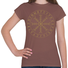PRINTFASHION Futhark & Aegishjalmur - Női póló - Mogyoróbarna