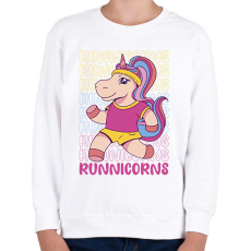PRINTFASHION Futó unikornis - Gyerek pulóver - Fehér