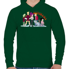 PRINTFASHION Futurama - Férfi kapucnis pulóver - Sötétzöld férfi pulóver, kardigán