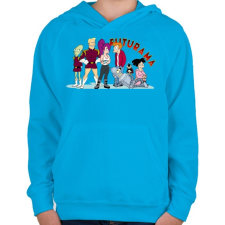 PRINTFASHION Futurama - Gyerek kapucnis pulóver - Azúrkék gyerek pulóver, kardigán