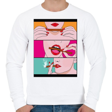 PRINTFASHION Füves csaj - Férfi pulóver - Fehér férfi pulóver, kardigán