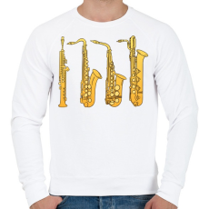 PRINTFASHION Fúvós hangszerek - Férfi pulóver - Fehér