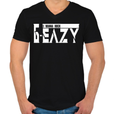 PRINTFASHION G-eazy I wanna rock - Férfi V-nyakú póló - Fekete férfi póló