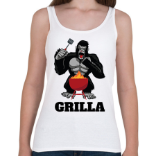 PRINTFASHION G(o)rilla - Női atléta - Fehér női trikó