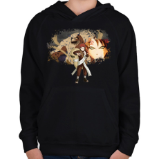 PRINTFASHION Gaara - Gyerek kapucnis pulóver - Fekete