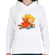 PRINTFASHION Gabika - Női kapucnis pulóver - Fehér női pulóver, kardigán